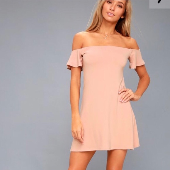 lulus pink off the shoulder dress